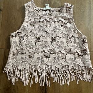 Forever 21 fringe crop Top